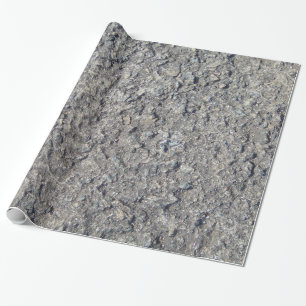 Fun grey faux rough concrete wrapping paper