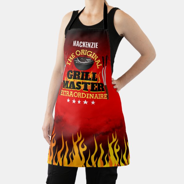 Fun GRILL MASTER Extraordinaire Gradient and Flame Apron (Insitu)