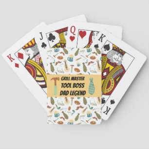 Fun GRILL MASTER TOOL BOSS DAD LEGEND  Playing Cards