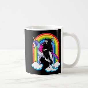 Fun Grim Reaper Riding An Unicorn Death Unicorn Ha Coffee Mug