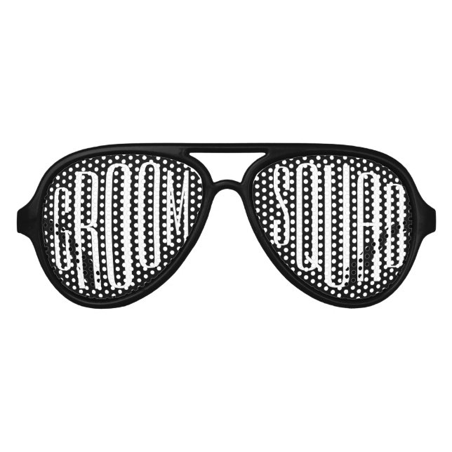Fun Groom Squad Bachelor Party Favours Aviator Sunglasses (Front)