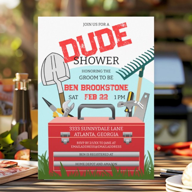 Fun Groom Tool Wedding Shower Invitation (Creator Uploaded)