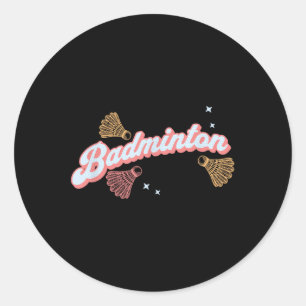 Fun Groovy Badminton And Shuttles Classic Round Sticker