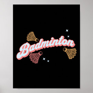 Fun Groovy Badminton And Shuttles Poster