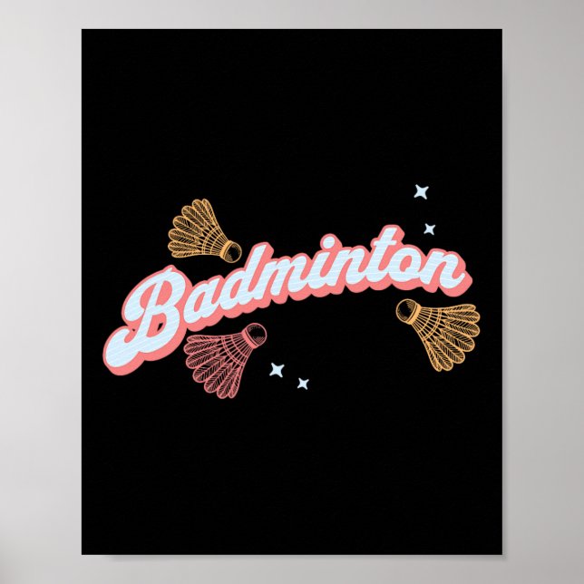 Fun Groovy Badminton And Shuttles  Poster (Front)