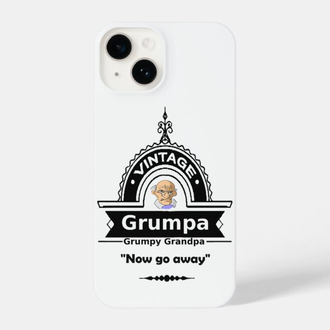 Fun Grumpy Grandpa Grandfather Humour Art iPhone Case (Back)