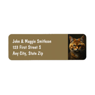 Fun Grumpy Orange Tabby Cat kitten Return Address Label
