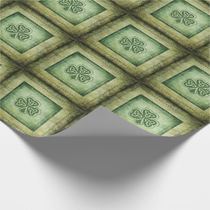 Fun grundge Irish lucky shamrock Wrapping Paper