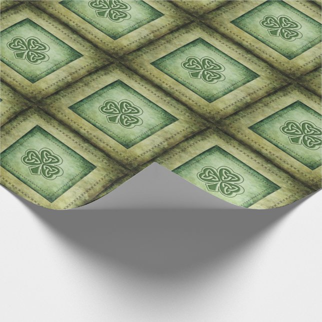 Fun grundge Irish lucky shamrock Wrapping Paper (Corner)