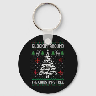 Fun Guns Ugly Christmas S For Gun Lovers Men Women Key Ring