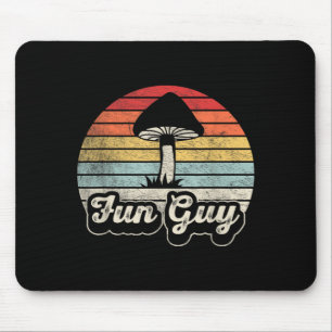 Fun Guy Funny Mushroom Pun Retro Vintage Sunset Mouse Pad
