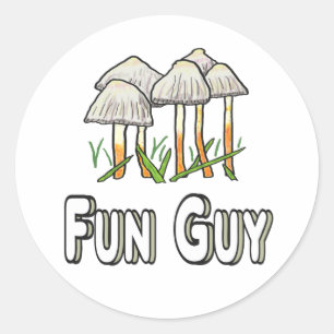 Fun Guy Mushroom Pun Classic Round Sticker
