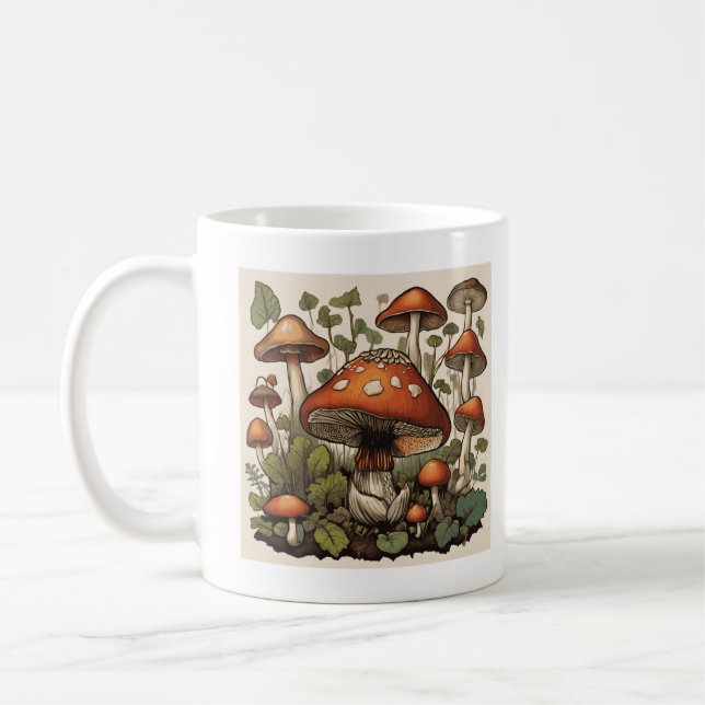Fun Guy's Anatomy 101 Mycology Mushroom Coffee Mug (Left)