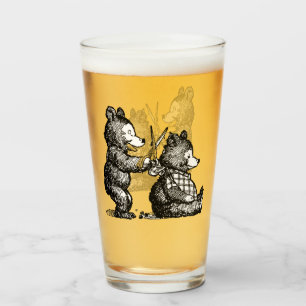 Fun Hairdresser Bear Glass