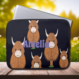 Fun  Hairy Highland cow Laptop Sleeve