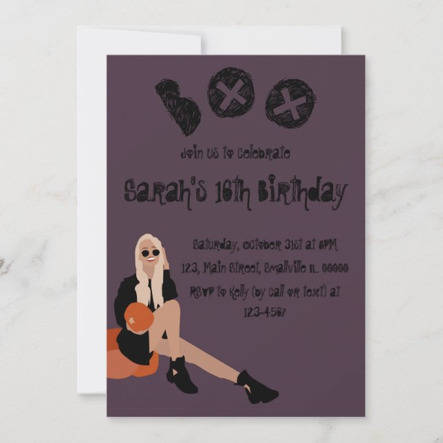 Fun Halloween Birthday Invitation (Front)