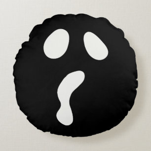 Fun Halloween boo face ghost scary Party Round Cushion