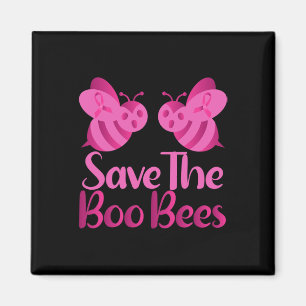 Fun Halloween Breast Cancer Tee Save The Boo Bees Magnet