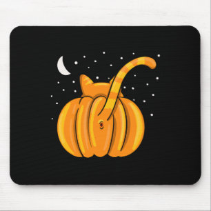 Fun Halloween Cat Butt Pumpkin Orange Tab Mouse Pad