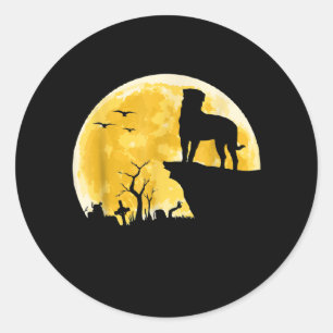 Fun Halloween Costume Rottweiler Dog Moon Lovers. Classic Round Sticker