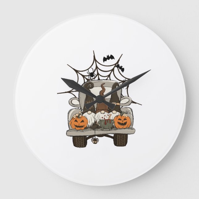 Fun Halloween Designs Halloween Gnomes on a Large Clock (Front)