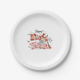 Fun Halloween Designs Happy Halloween Retro Paper Plate