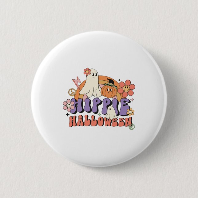 Fun Halloween Designs Hippie Halloween Retro 6 Cm Round Badge (Front)