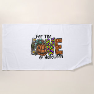 Fun Halloween Designs Hippie Halloween Retro Beach Towel