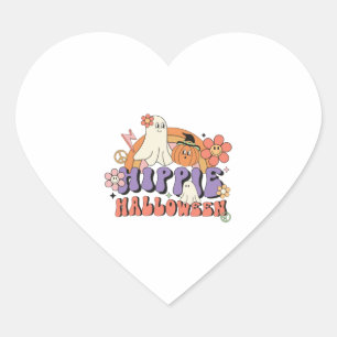 Fun Halloween Designs Hippie Halloween Retro Heart Sticker