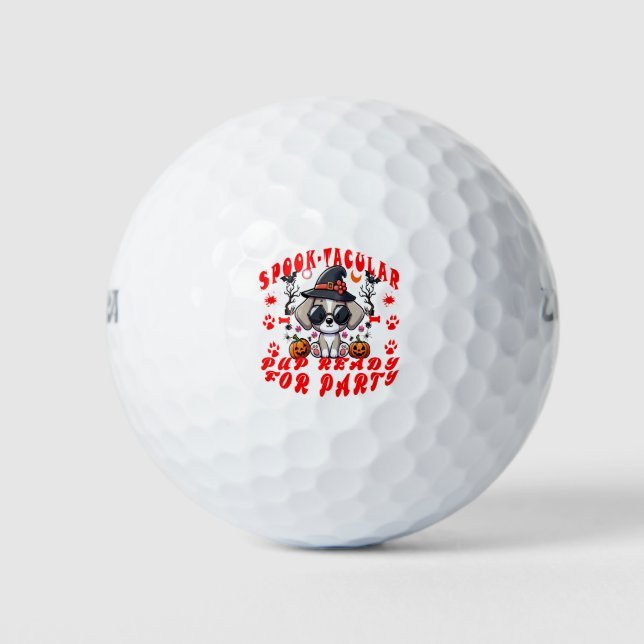 Fun Halloween Dog Pumpkin Design for Pets! Golf Balls (Front)
