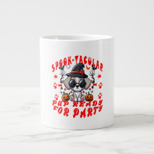 Fun Halloween Dog Pumpkin Design for Pets! Large Coffee Mug