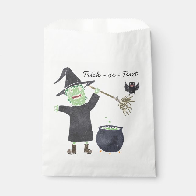 Fun Halloween Favour Bag with Witch  (Front)
