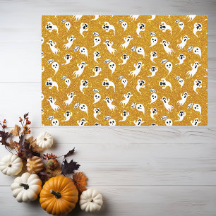 Fun Halloween Gold Glitter Ghosts Tissue Paper