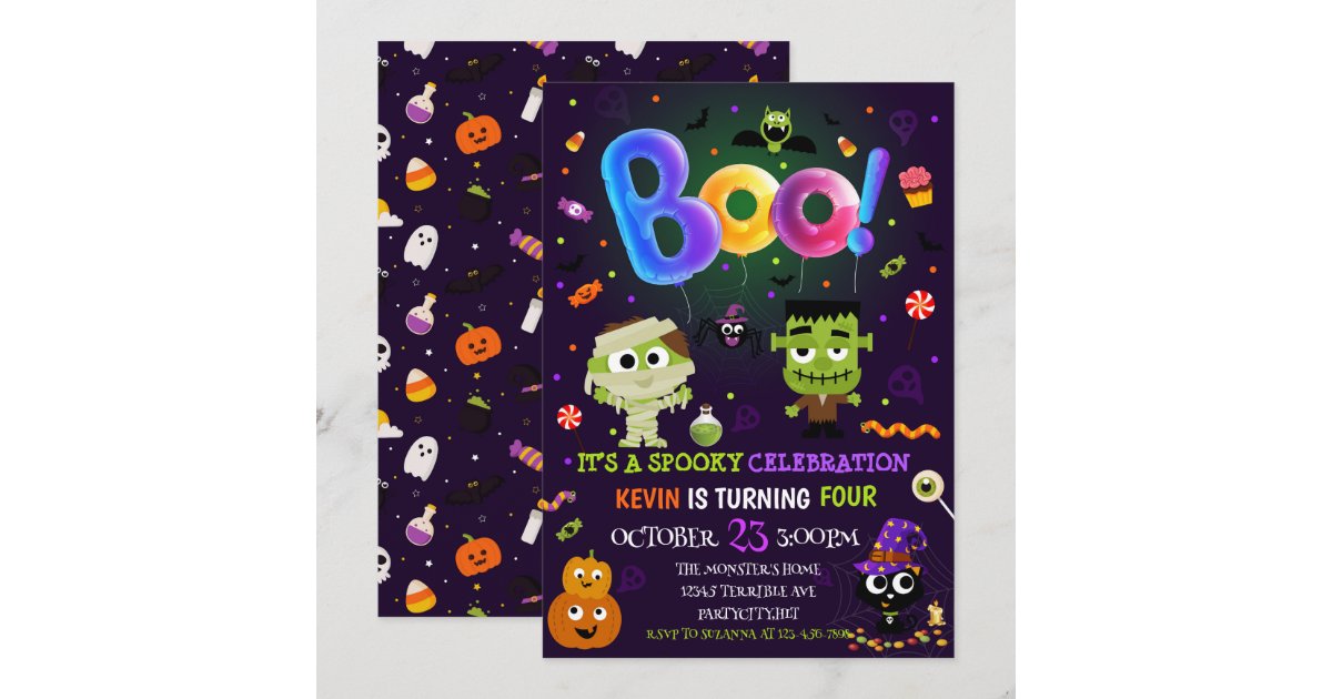 Fun Halloween Kids Costume Birthday Party Invitation | Zazzle