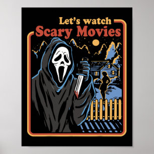 Fun Halloween Let’s Watch Horror Movies Ghost  Poster