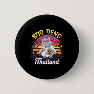 Fun Halloween Moo Deng Hippo Baby 6 Cm Round Badge