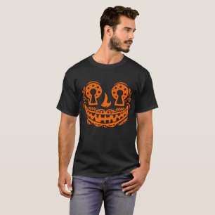Fun Halloween orange pumpkin face T-Shirt