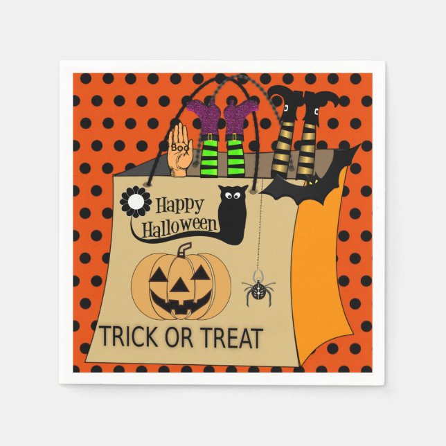 Fun Halloween Paper Party Napkin (Front)