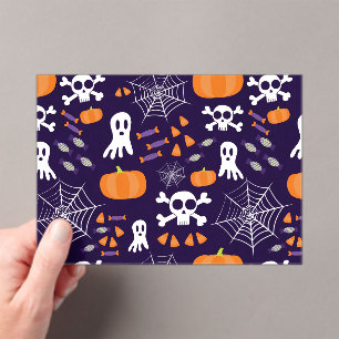 Fun Halloween Pattern Acrylic Invitations