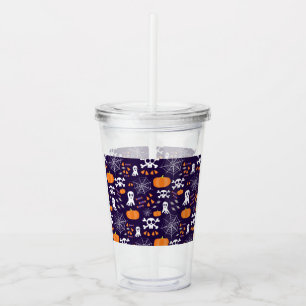 Fun Halloween Pattern Acrylic Tumbler