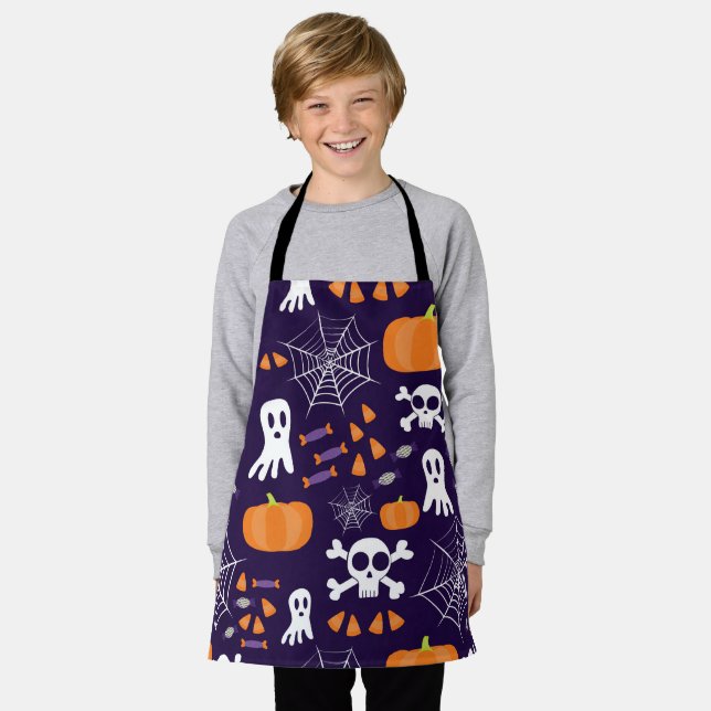 Fun Halloween Pattern Apron (Worn)