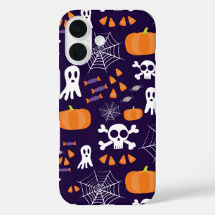 Fun Halloween Pattern iPhone 16 Case