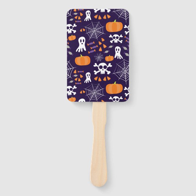 Fun Halloween Pattern Hand Fan (Front)