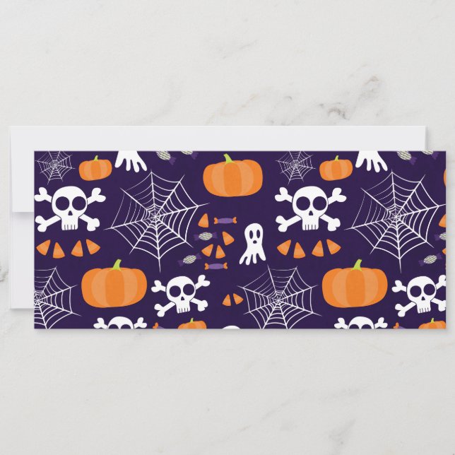 Fun Halloween Pattern Holiday Card (Front)
