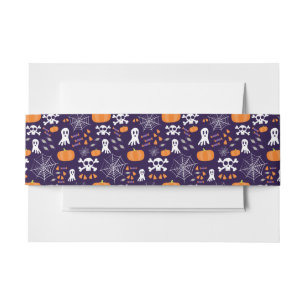 Fun Halloween Pattern Invitation Belly Band
