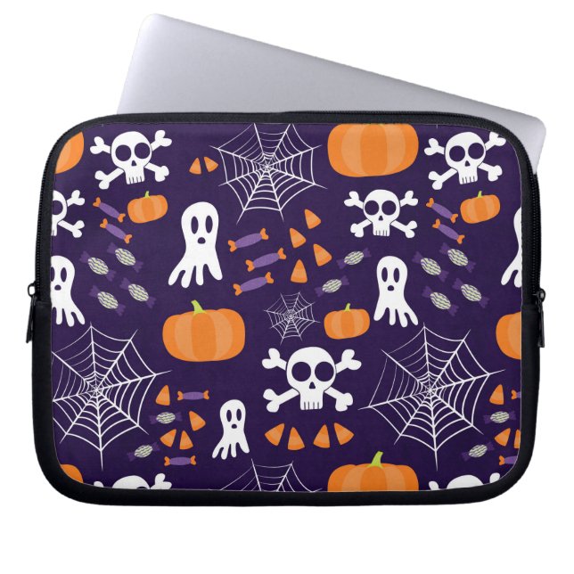 Fun Halloween Pattern Laptop Sleeve (Front)
