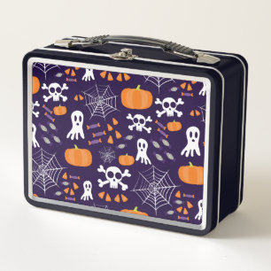 Fun Halloween Pattern Metal Lunch Box