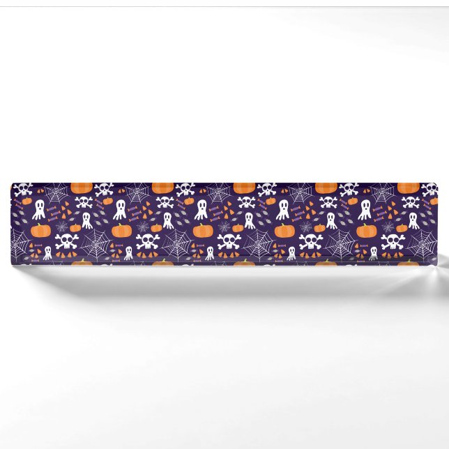 Fun Halloween Pattern Nameplate (Front)