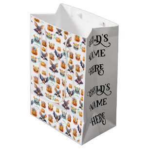Fun Halloween Pattern On Trick Or Treat / Medium Gift Bag