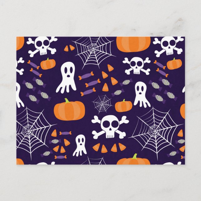 Fun Halloween Pattern Postcard (Front)